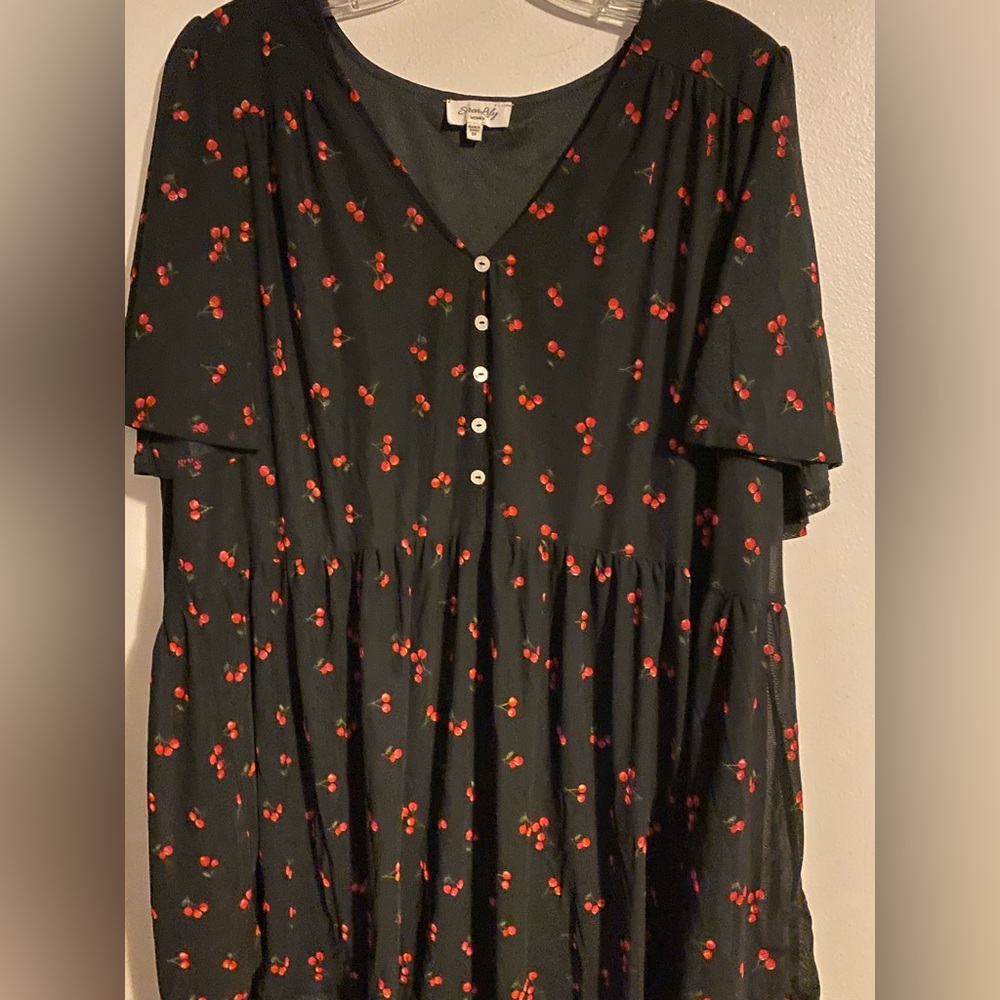 Siren Lily cherry print blouse